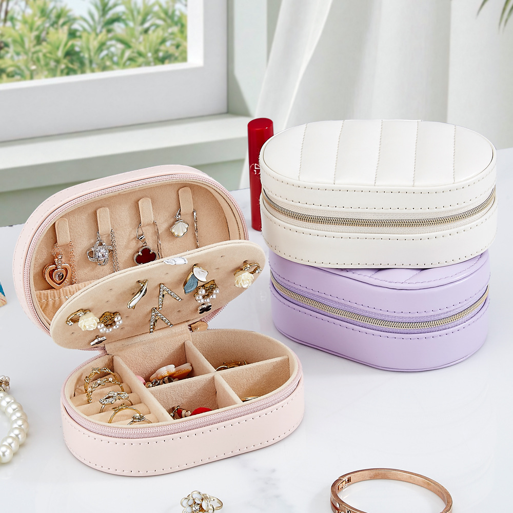 Travel Accessories Bd - Portable Oval Jewelry Storage Box for