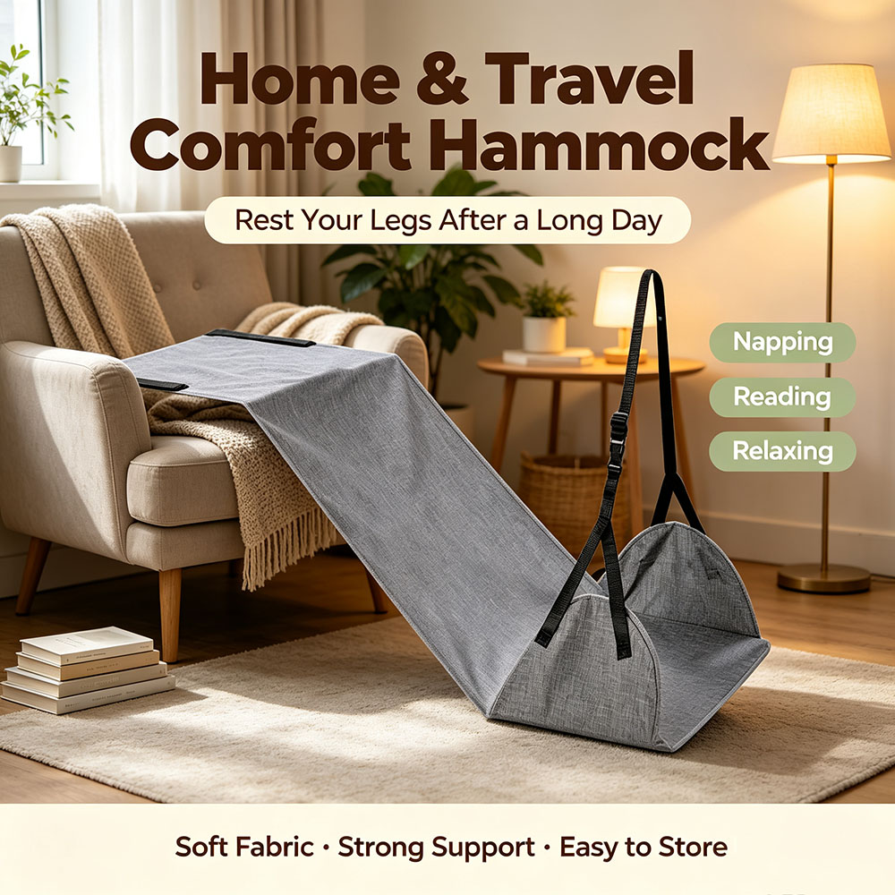 Travel Accessories In Train - Portable Adjustable Car Foot Rest Hammock
