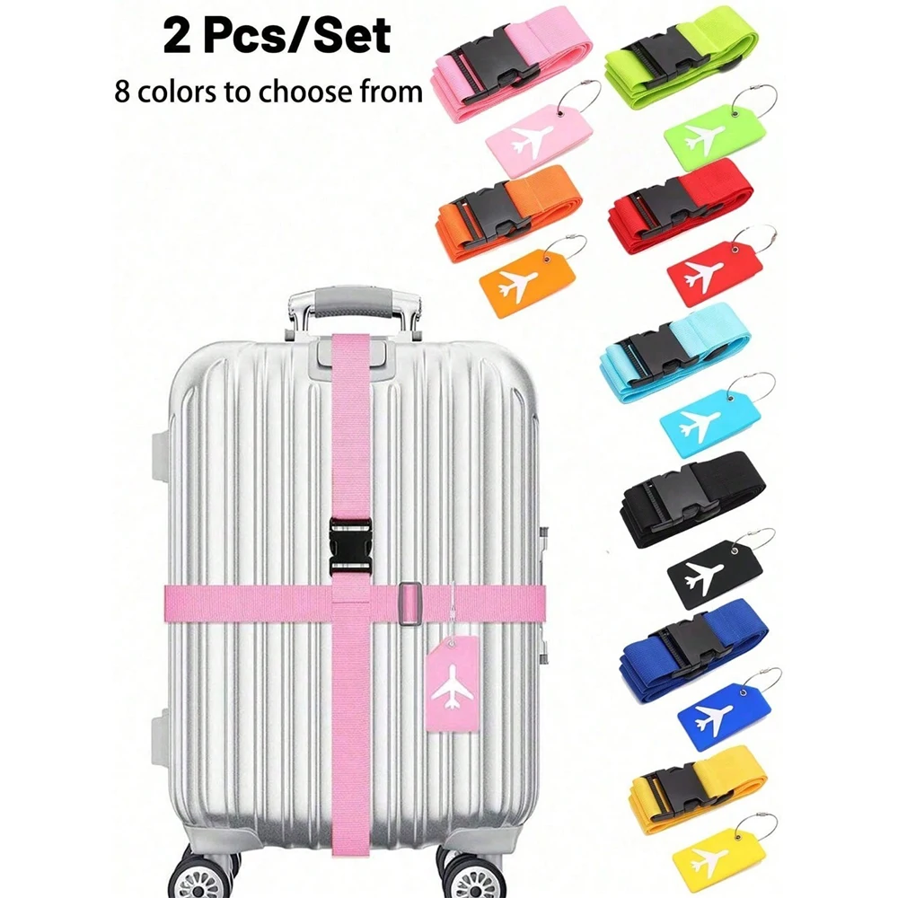 Travel Accessories In Bulk - Luggage Strap Set with Luggage Tag