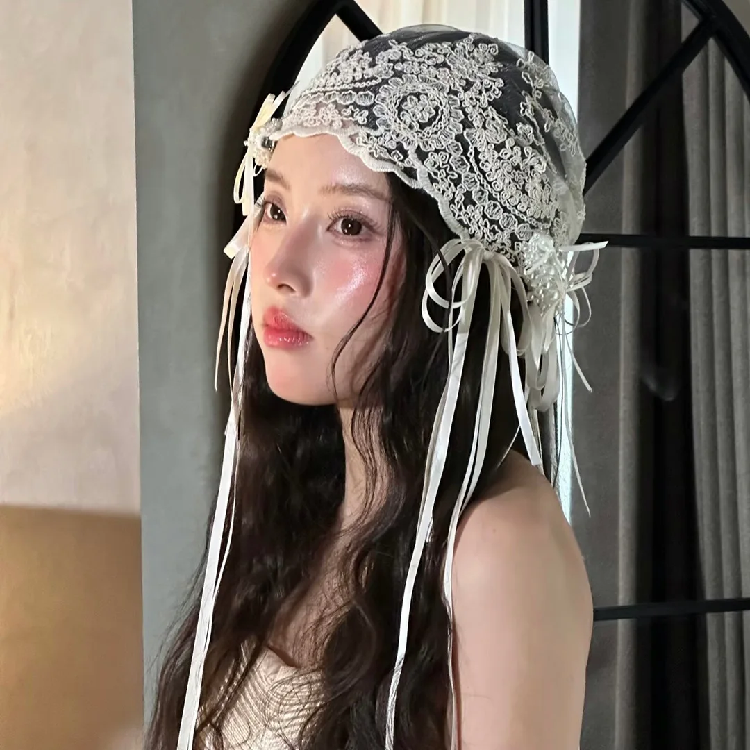 Travel Accessories High End - New French Retro Bridal Lace Bow