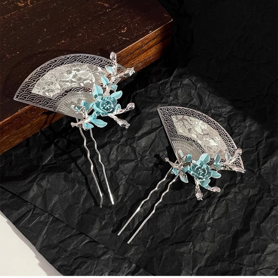 Travel Accessories High End - New Chinese-Style Fan-Shaped Hairpin, Exquisite, Light