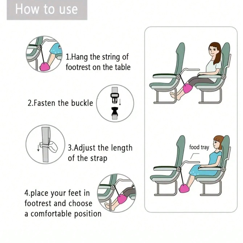 Portable Adjustable Footrest H - Travel Accessories In Train recension och pris