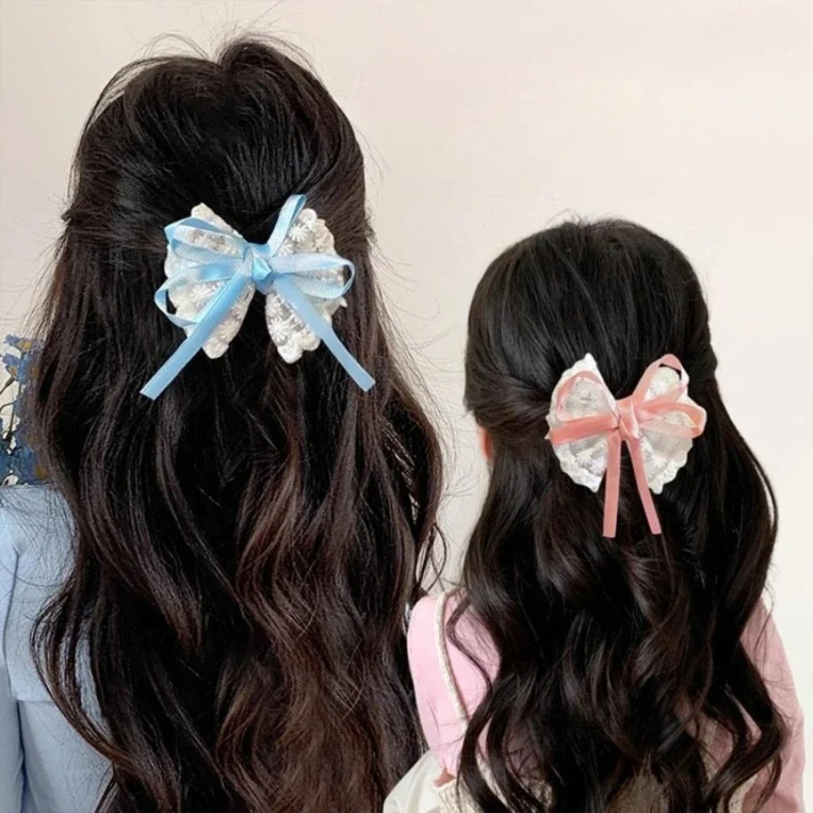 2pcs/set Cute Lace Bow Hair Cl - Travel Accessories In Bulk recension och pris