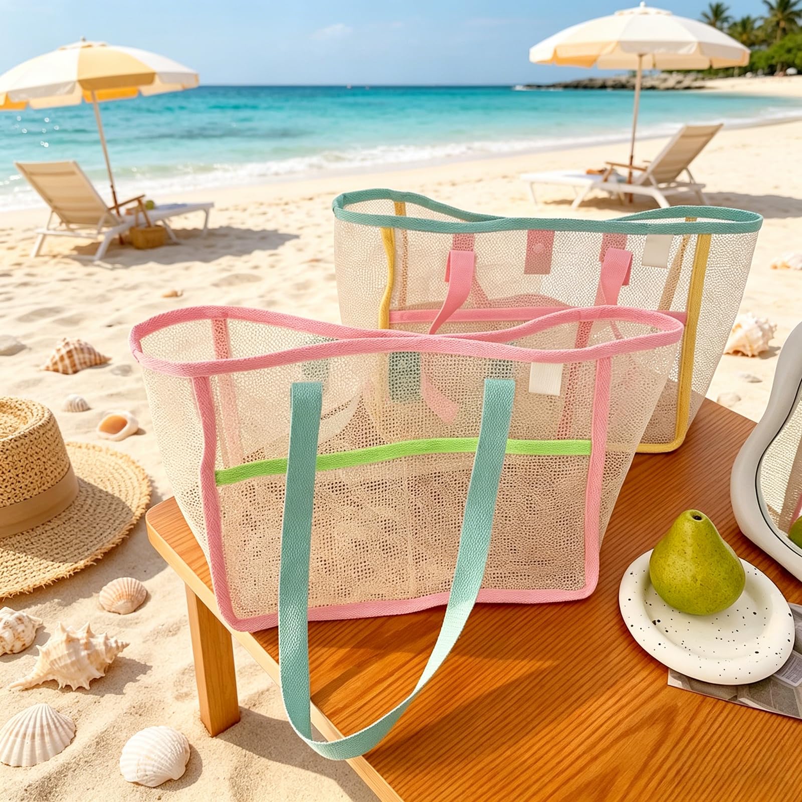 Beach Bags for Women Colorful  - Travel Accessories recension och pris